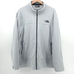 The North Face Mens Fleece Sweater XXL‎ Light Gray Full Zip Hiking Gorpcore